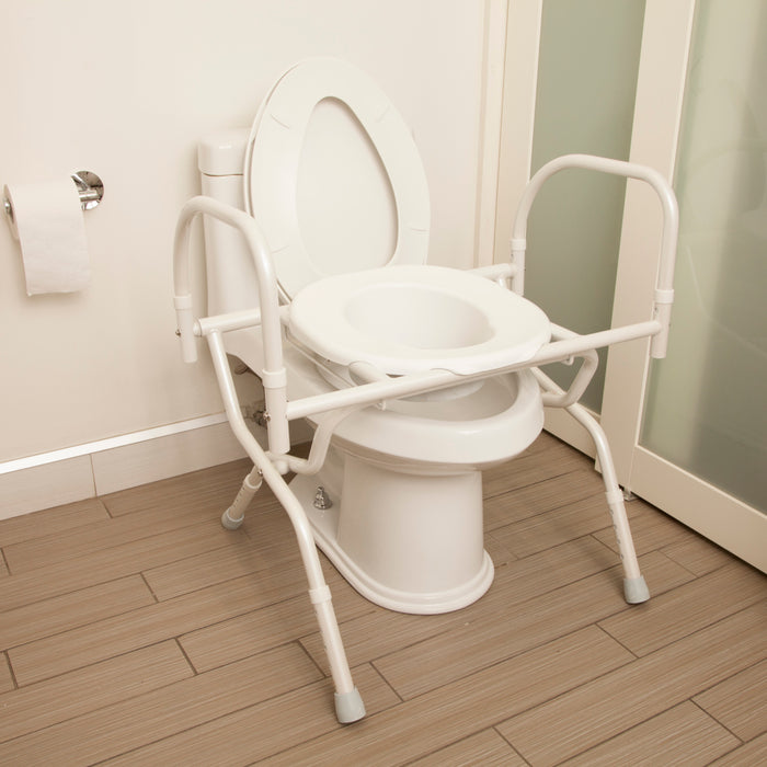 VBESTLIFE Chaise d'aisance de toilette Chaise de toilette Commode en acier  robuste Chaise de chevet à bras tombant - Cdiscount Maison